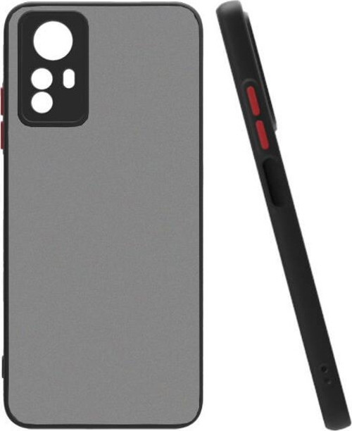 Redmi Note 12S Kılıf Şeffaf Mat Yüzeyli Kenarları Renkli Fitkap Premium Silikon Kapak