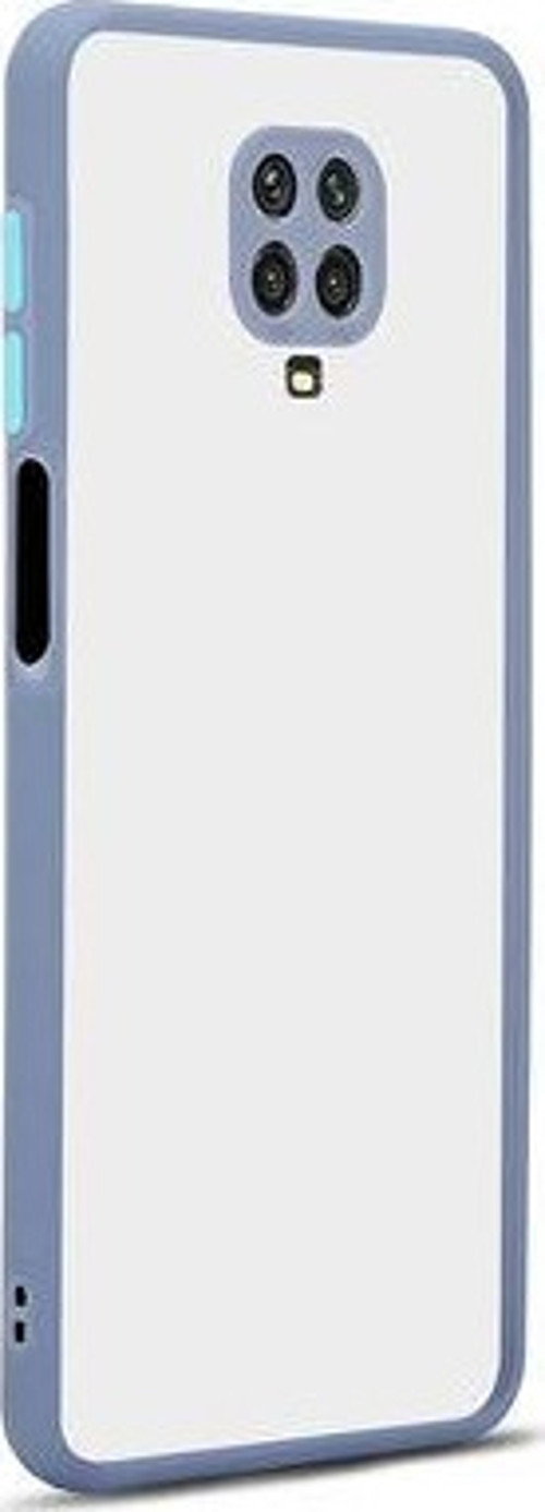 Redmi Note 9 Pro Kılıf Şeffaf Mat Yüzeyli Kenarları Renkli Fitkap Premium Silikon Kapak
