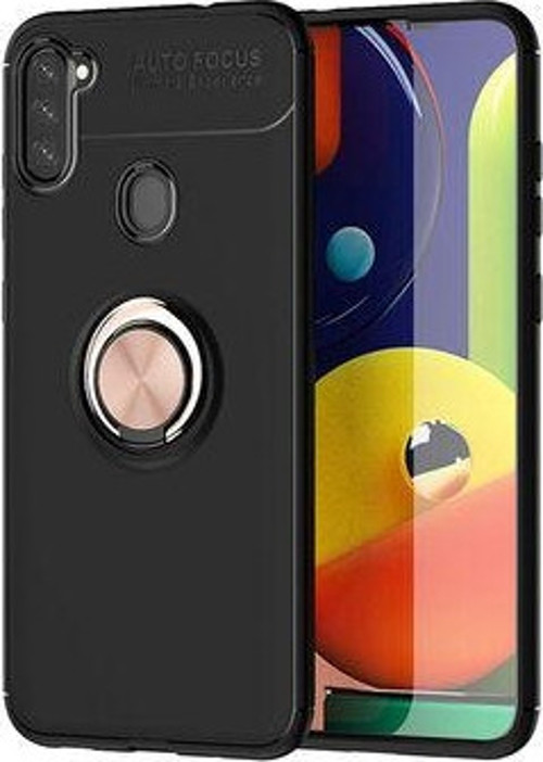 Samsung Galaxy A21 Kılıf Yüzüklü Sağlam Esnek Ringo Silikon Kapak