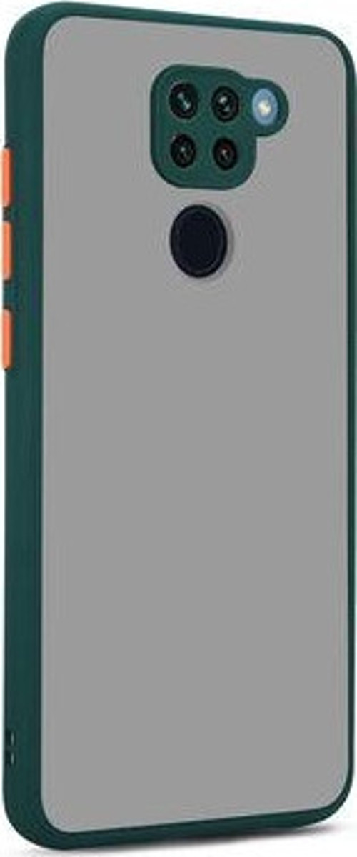 Redmi Note 9 Kılıf Şeffaf Mat Yüzeyli Kenarları Renkli Fitkap Premium Silikon Kapak