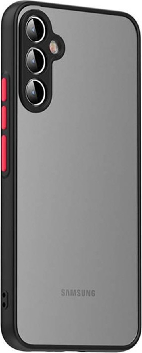Samsung Galaxy A34 Kılıf Şeffaf Mat Yüzeyli Kenarları Renkli Fitkap Premium Silikon Kapak