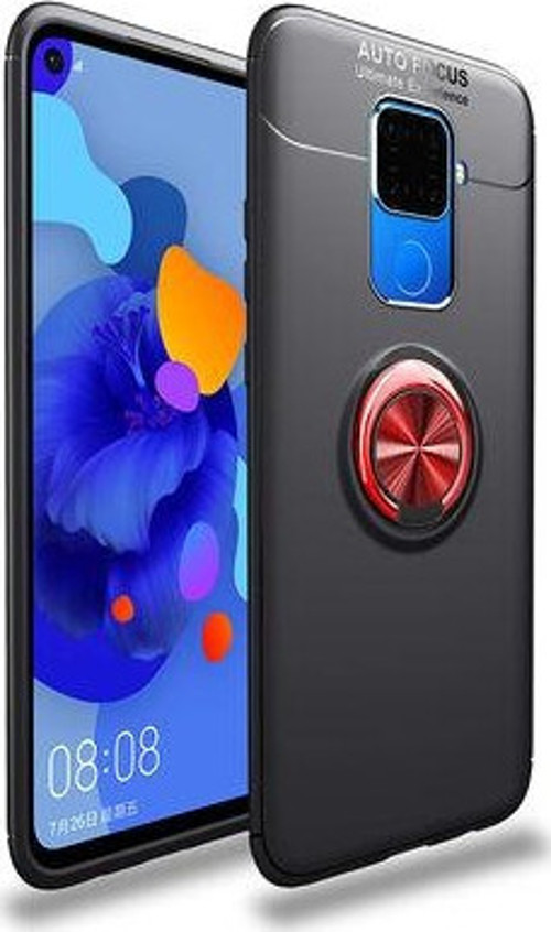 Huawei Mate 30 Lite Kılıf Yüzüklü Sağlam Esnek Ringo Silikon Kapak