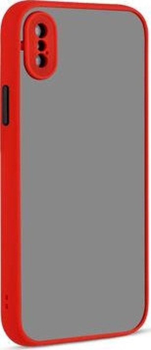 İphone X Kılıf Şeffaf Mat Yüzeyli Kenarları Renkli Fitkap Premium Silikon Kapak