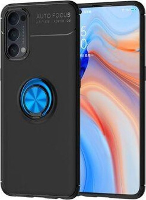 Oppo Reno 4 Kılıf Yüzüklü Sağlam Esnek Ringo Silikon Kapak