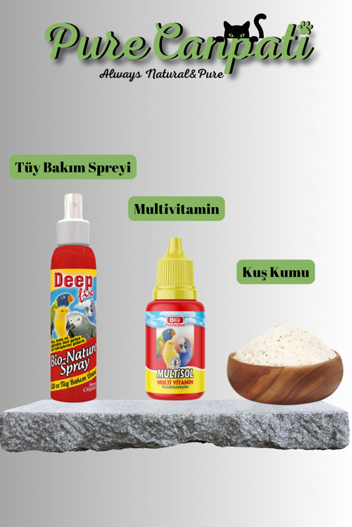 Tüy bakım,Multivitamin Ve Kuş Kumu Seti