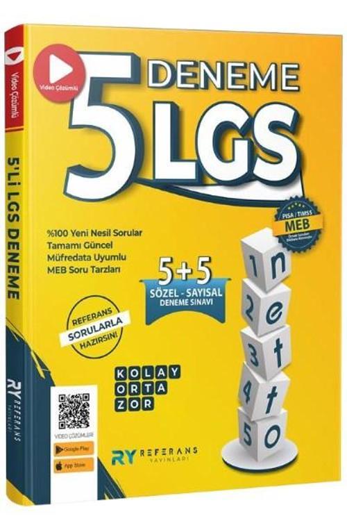 LGS NETTO Tamamı Video Çözümlü 5 Fasikül Genel Deneme Seti Kolay-Orta-Zor Referans Yayınları