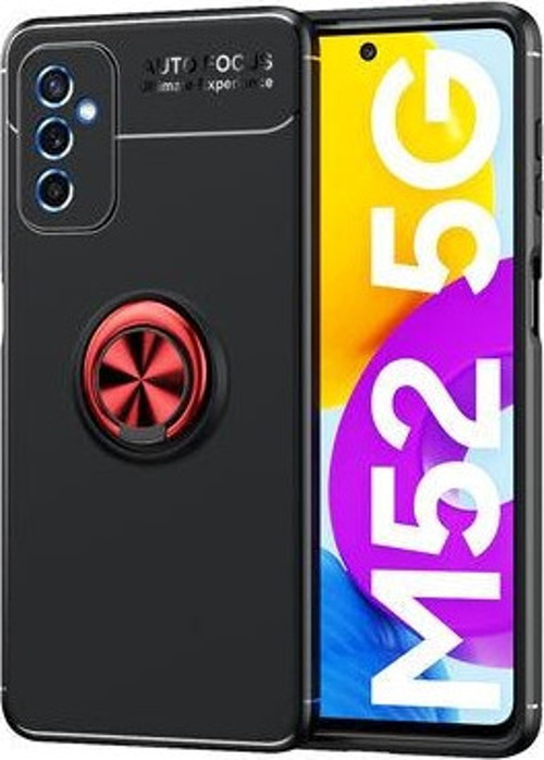 Samsung Galaxy M52 Kılıf Yüzüklü Sağlam Esnek Ringo Silikon Kapak