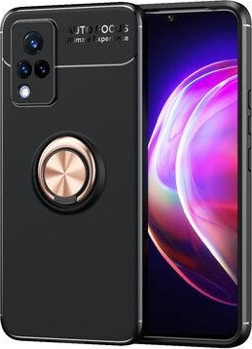Vivo V21 Kılıf Yüzüklü Sağlam Esnek Ringo Silikon Kapak