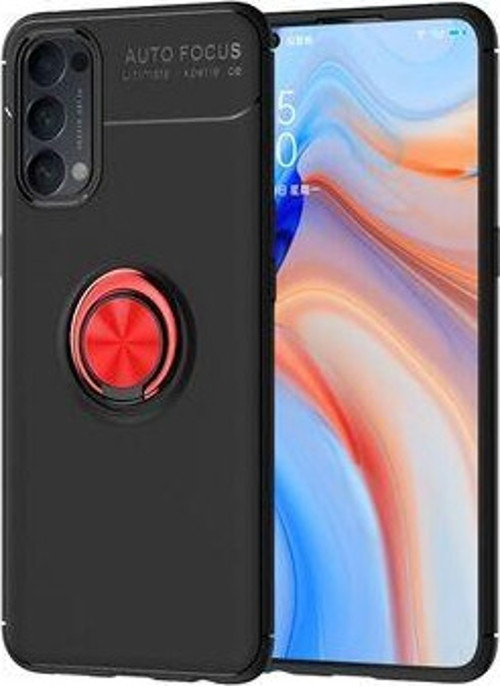 Oppo Reno 4 Kılıf Yüzüklü Sağlam Esnek Ringo Silikon Kapak
