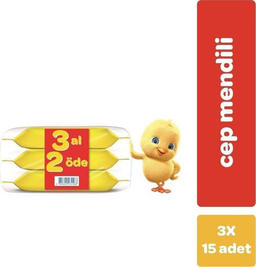 Klasik Cep Mendil 3'Lü Paket 45 Yaprak