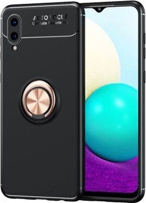 Samsung Galaxy A02 Kılıf Yüzüklü Sağlam Esnek Ringo Silikon Kapak