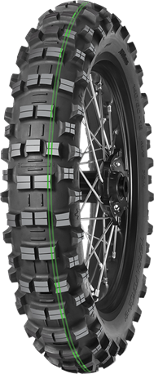 140/80-18 Mitas Terra Force-Ef 70M Super Soft Çift Yeşil Çizgi Arka Lastik