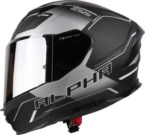 Alpha SV Mat Siyah Gri Kapalı Motosiklet Kaskı