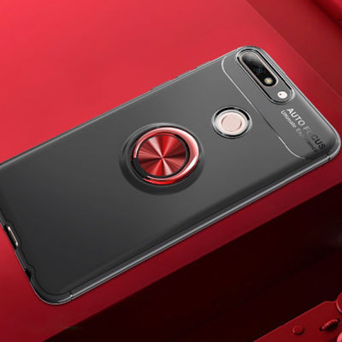 Huawei Y7 2018 Kılıf Yüzüklü Sağlam Esnek Ringo Silikon Kapak