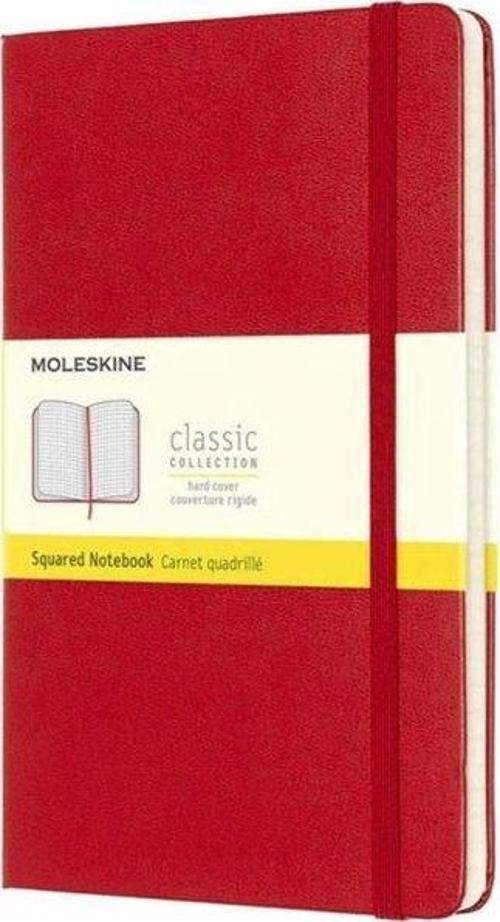 Klasik Büyük Boy Sert Kapak Kareli Defter Kırmızı