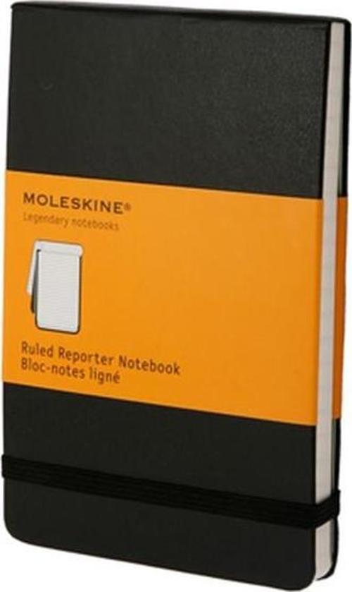 Reporter Cep Boy Sert Kapak Çizgili Defter Siyah