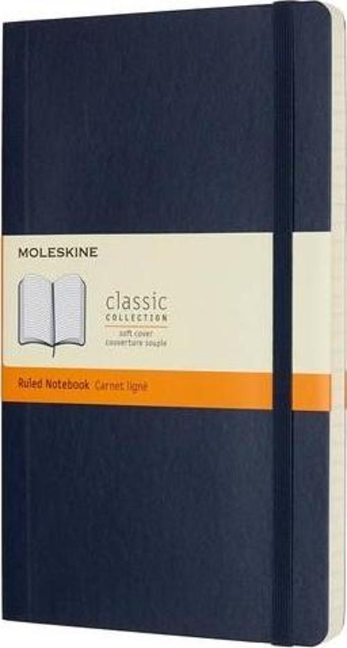 Klasik Büyük Boy Yumuşak Kapak Çizgili Defter Lacivert