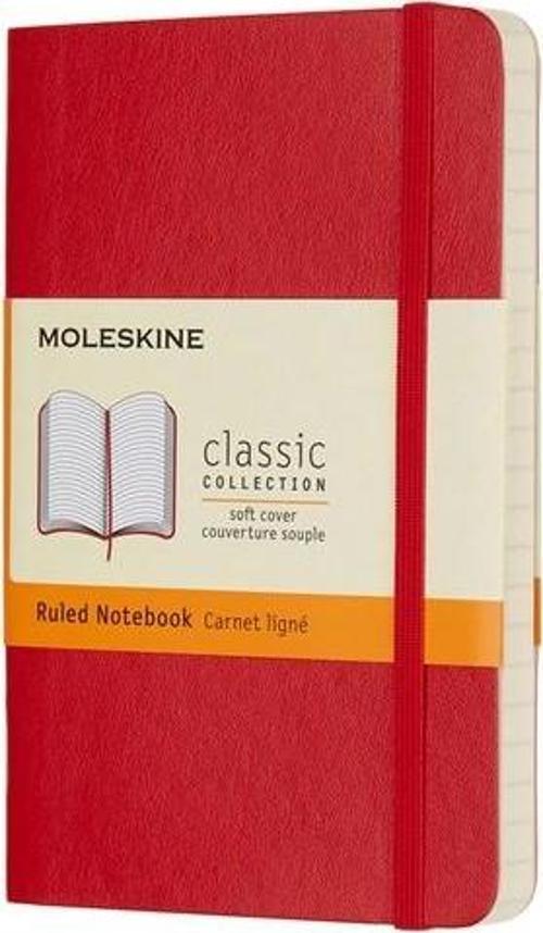 Klasik Cep Boy Yumuşak Kapak Çizgili Defter Kırmızı