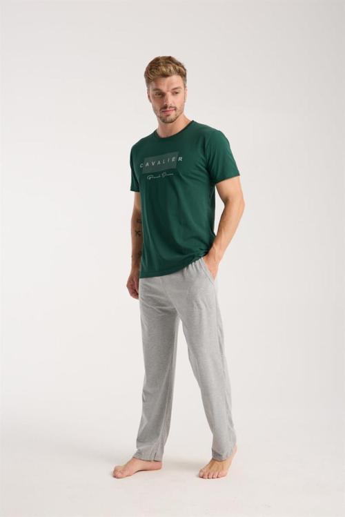 Erkek Yeşil Kısa Kol Pijama Takımı