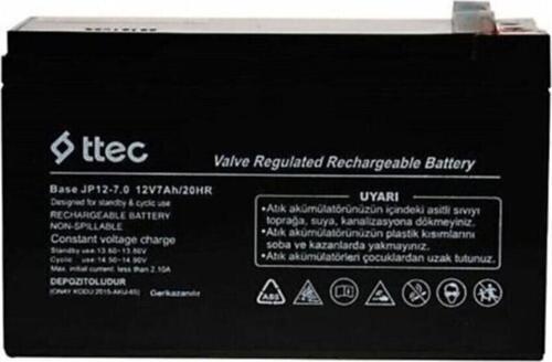Ttec 12v 7ah- Bakımsız Kuru Akü 2023 Üretim 12 Volt 7 Amper Akü