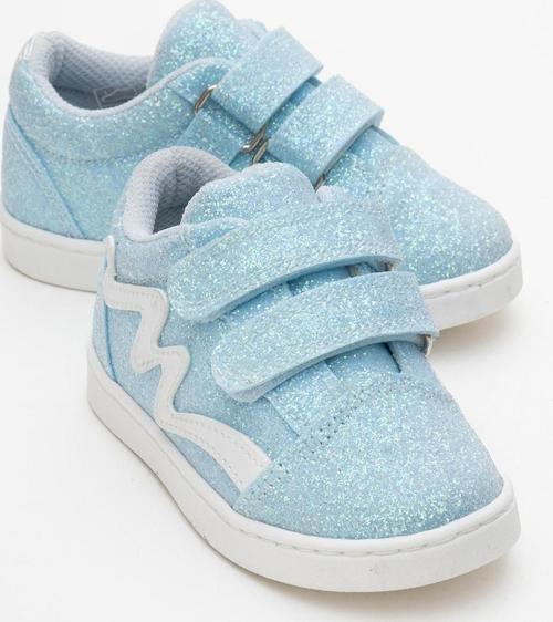 Kız Çocuk Mavi Simli Sneaker Ayakkabı