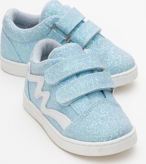 Kız Çocuk Mavi Simli Sneaker Ayakkabı