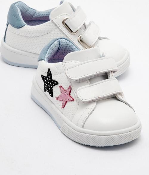 Kız Çocuk Beyaz Hakiki Deri Günlük İlk Adım Ayakkabı