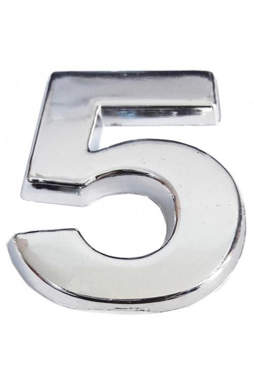 Krom Yapışkanlı 5 Rakamı 5 cm