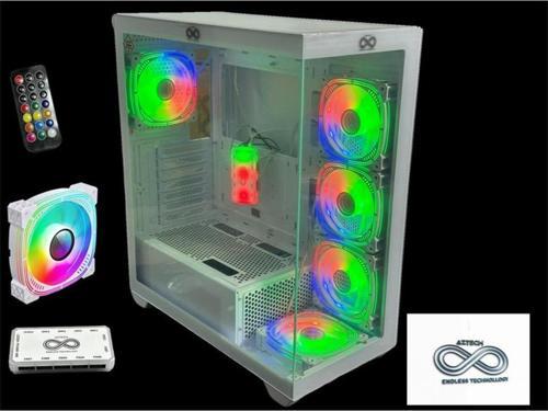 Azt201 W5*rgb Fan Uzaktan Kumanda Temperli Cam Rgb Swıtch Beyaz Akvaryum Gamıng Kasa