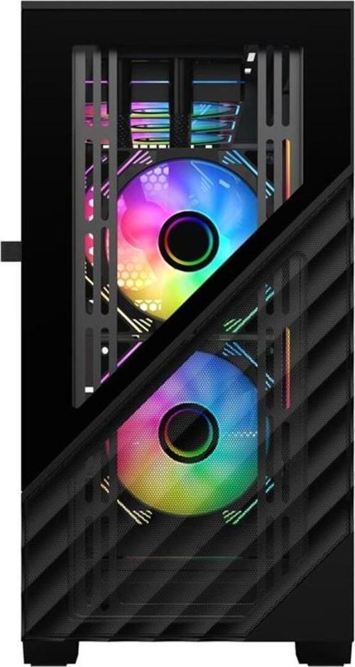 DK D7 SİYAH 750W 80+ 3X12CM ARGB FAN + 2X12CM ARGB REVERSE FAN TEMPERLİ CAM+METAL MESH U