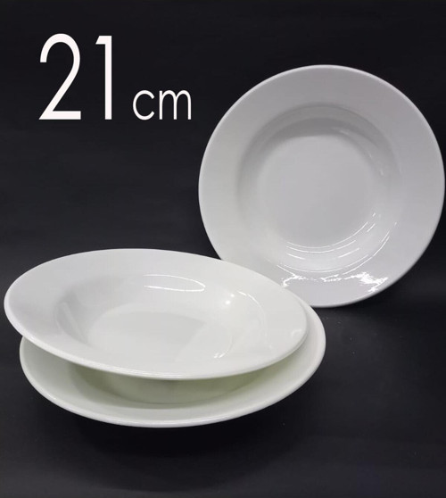 16 Adet %100 Kırılmayan Melamin 21Cm Çukur Yemek Tabağı Tüm Derbelere Dayanıklı Sulu Ömürlük Tabak