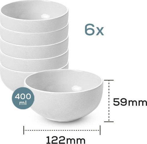 Teppanyaki 48 Adet Joker Çorba Kase Melamin 12*6 Cm Beyaz
