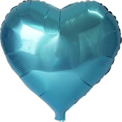 Açık Mavi Kalp Folyo Balon 45 Cm.