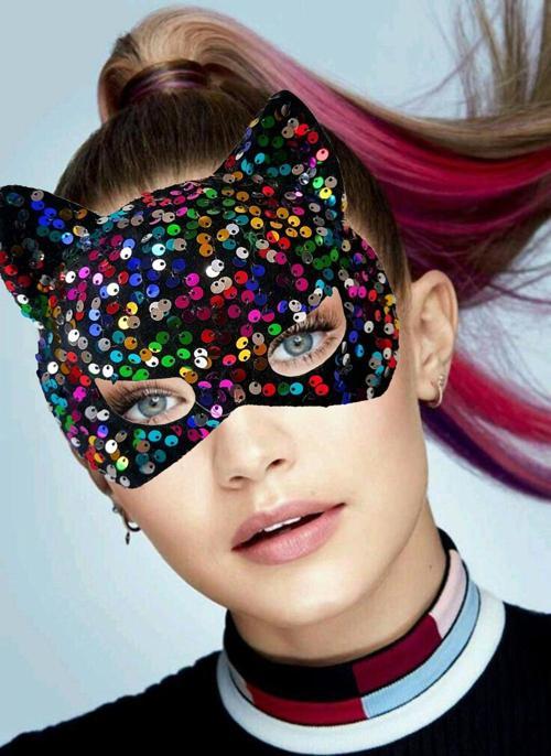 Siyah Kadife Payetli Parti Maskesi