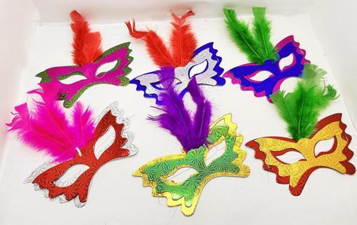 Tüylü Kağıt Parti Venedik Balo After Maskesi 6 Adet