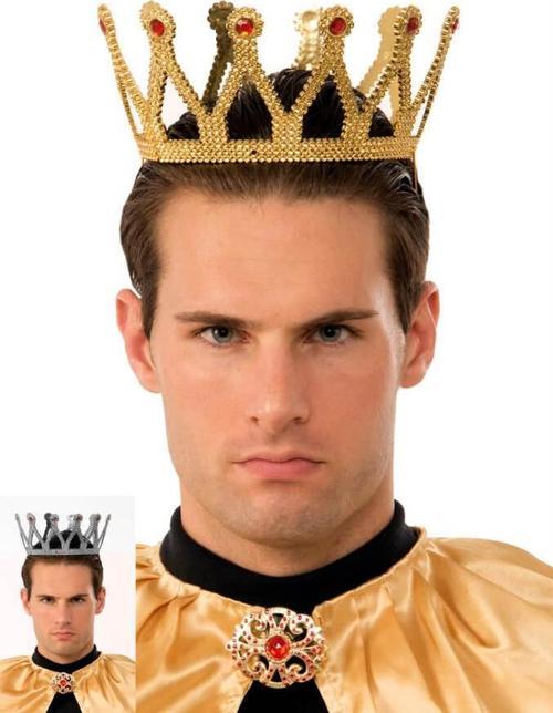 Altın Renk Çocuk ve Yetişkin Uyumlu Kral Tacı