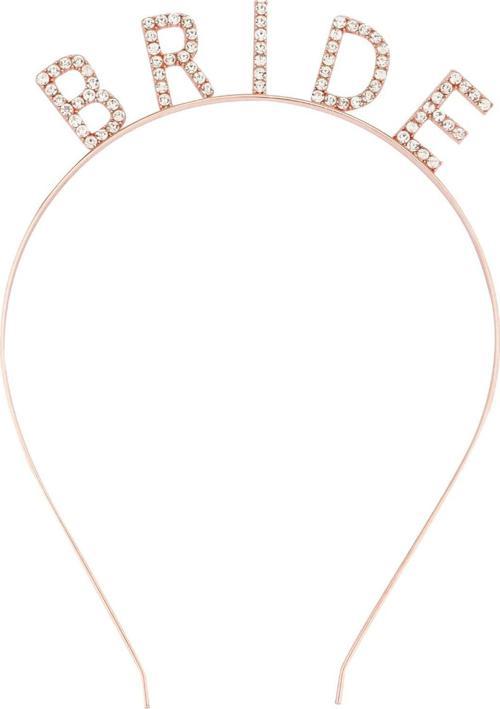 Rose Gold Bekarlığa Veda Kristal Taş Bride Tacı