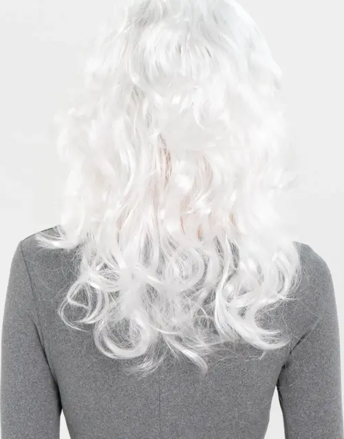 Beyaz Renk Kahküllü Dalgalı Uzun Parti Peruğu