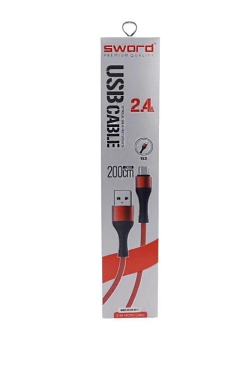 Kablo Sw-M211 Mıcro 2.4A 2 Metre Kırmızı