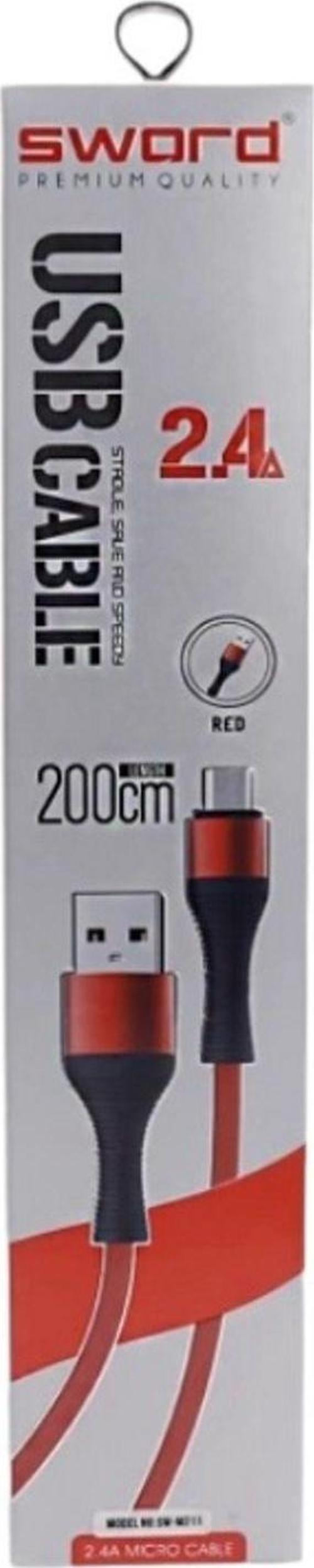 Kablo Sw-M211 Mıcro 2.4A 2 Metre Kırmızı