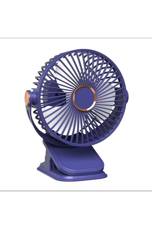 Yüksek Performanslı Pratik Taşınabilir Şarjlı Işıklı 5 Kademeli Masaüstü Fan Laciver Vnt-02