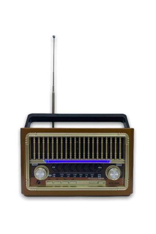Ktf-1655 Nostalji Radyo Bluetooth Hoparlör El Feneri Usb Şarjlı