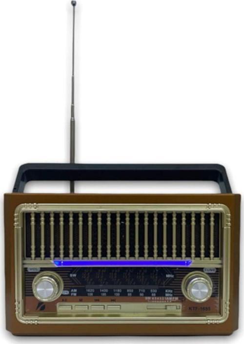 Ktf-1655 Nostalji Radyo Bluetooth Hoparlör El Feneri Usb Şarjlı