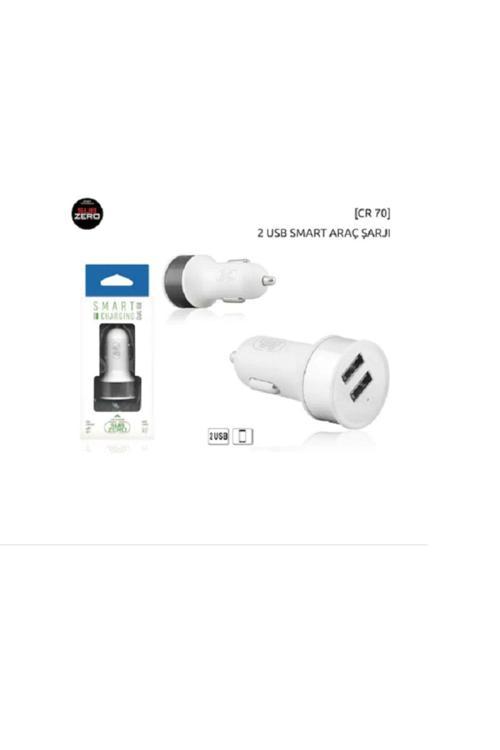 Cr70 Çift Usb Çıkışlı Hızlı Şarj Araç Oto Çakmaklık Şarj