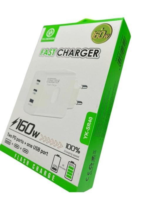 Yk-Sr40 160W Usb+Pd Şarj Başlığı Veyaz