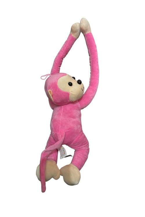 Sevimli Sesli Pembe Maymun Peluş Oyuncak 60Cm