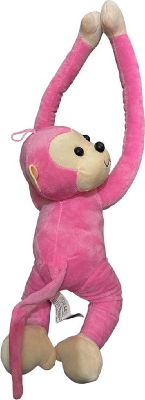 Sevimli Sesli Pembe Maymun Peluş Oyuncak 60Cm