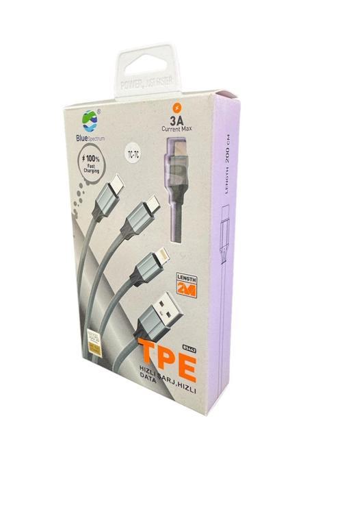 2 Metre Type-C To Type-C  Hızlı Şarj Ve Data Kablosu
