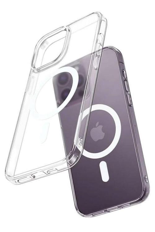 İphone 14 Pro İçin Kılıf Kamera Korumalı Magsafe Wireless Şarj Özellikli Şeffaf Kılıf