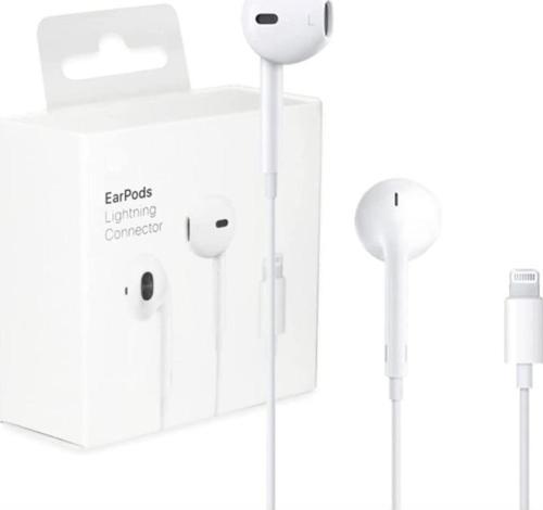 İphone Uyumlu Kablolu Tak Çalıştır Lightning Kulaklık Beyaz